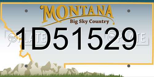 1D51529 Montana License Plate