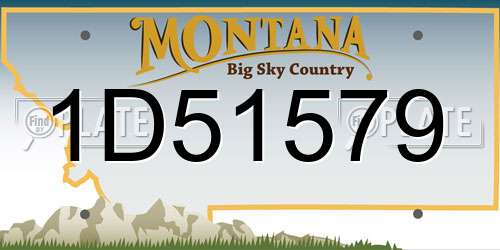 1D51579 Montana License Plate
