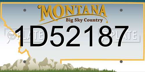 1D52187 Montana License Plate