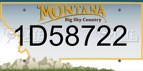 1D58722 Montana License Plate