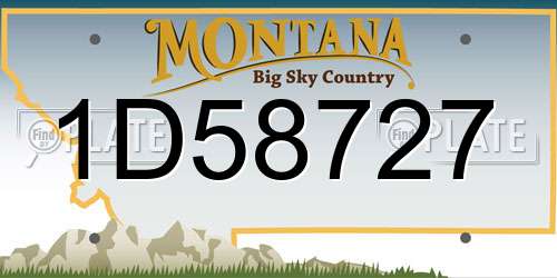 1D58727 Montana License Plate