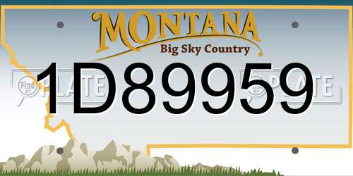 1D89959 Montana License Plate