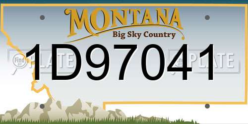 1D97041 Montana License Plate