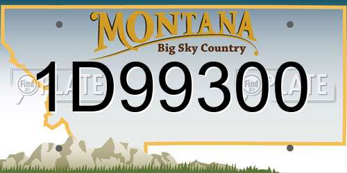 1D99300 Montana License Plate