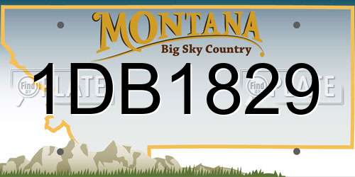 1DB1829 Montana License Plate