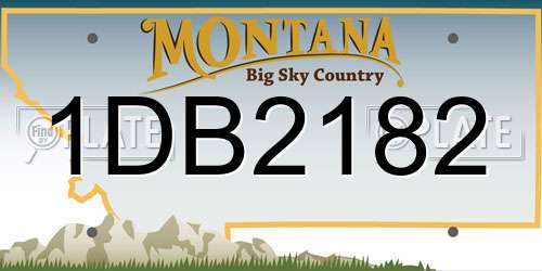 1DB2182 Montana License Plate