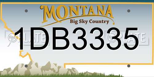 1DB3335 Montana License Plate