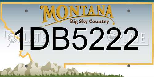 1DB5222 Montana License Plate