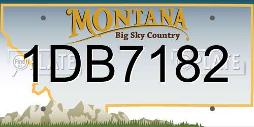 1DB7182 Montana License Plate