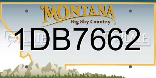 1DB7662 Montana License Plate