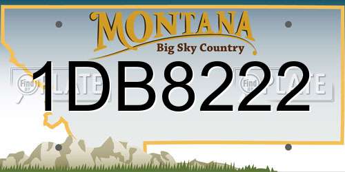 1DB8222 Montana License Plate
