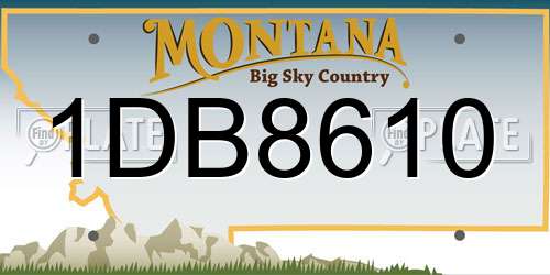 1DB8610 Montana License Plate