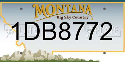 1DB8772 Montana License Plate