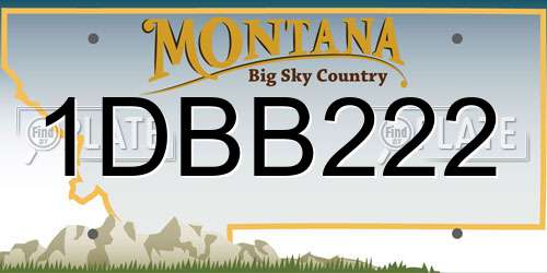 1DBB222 Montana License Plate