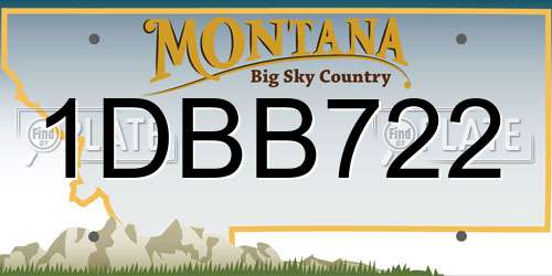 1DBB722 Montana License Plate