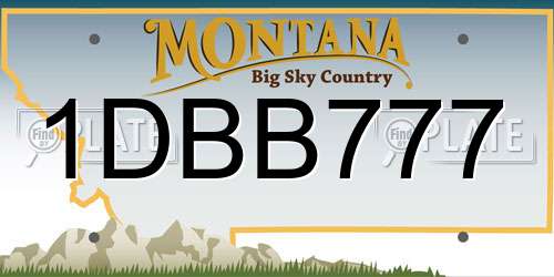 1DBB777 Montana License Plate