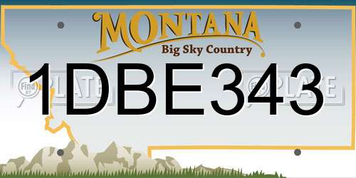 1DBE343 Montana License Plate