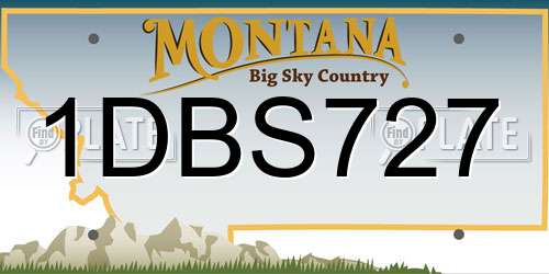 1DBS727 Montana License Plate