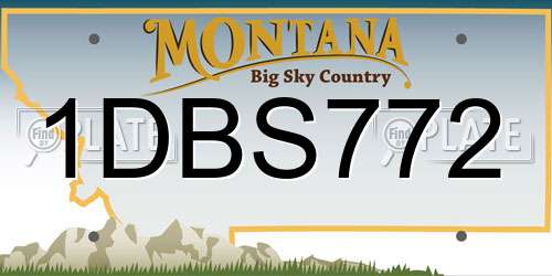 1DBS772 Montana License Plate