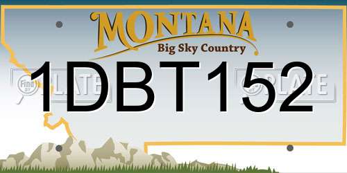 1DBT152 Montana License Plate