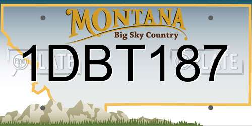 1DBT187 Montana License Plate