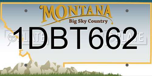 1DBT662 Montana License Plate