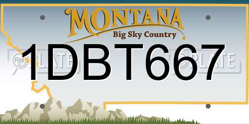 1DBT667 Montana License Plate