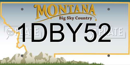 1DBY52 Montana License Plate