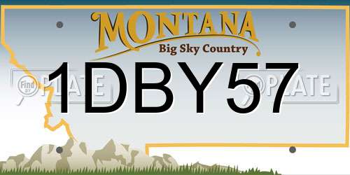 1DBY57 Montana License Plate
