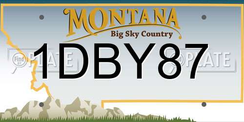 1DBY87 Montana License Plate