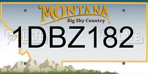 1DBZ182 Montana License Plate