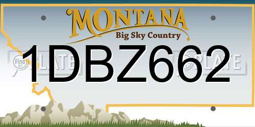 1DBZ662 Montana License Plate