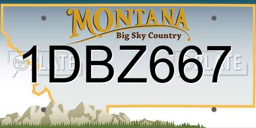 1DBZ667 Montana License Plate