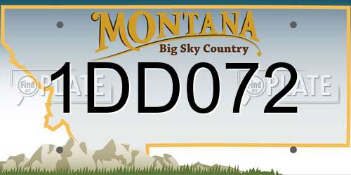 1DD072 Montana License Plate