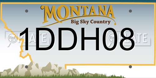 1DDH08 Montana License Plate