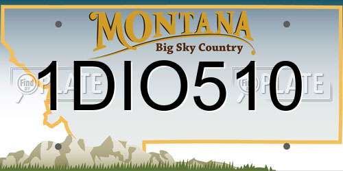1DIO510 Montana License Plate
