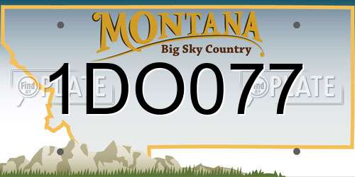 1DO077 Montana License Plate