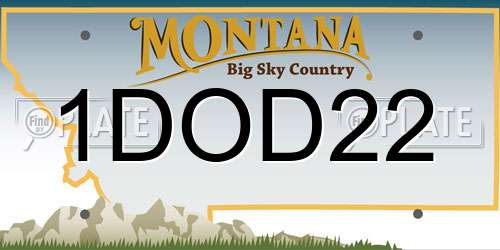 1DOD22 Montana License Plate