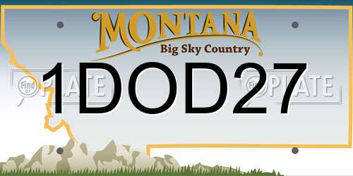 1DOD27 Montana License Plate