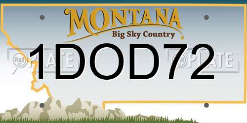 1DOD72 Montana License Plate