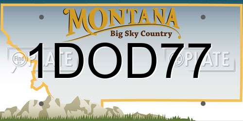 1DOD77 Montana License Plate