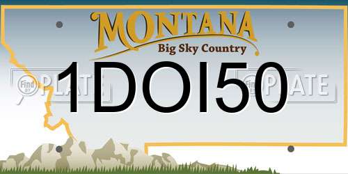 1DOI50 Montana License Plate