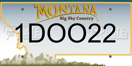 1DOO22 Montana License Plate