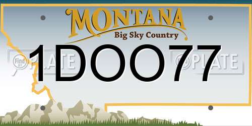 1DOO77 Montana License Plate