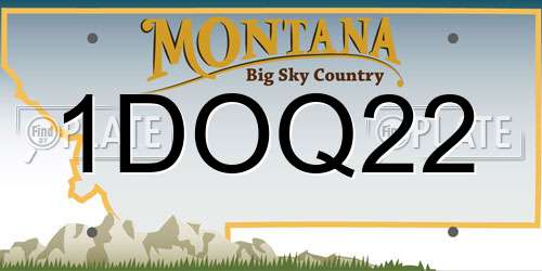 1DOQ22 Montana License Plate