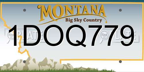 1DOQ779 Montana License Plate