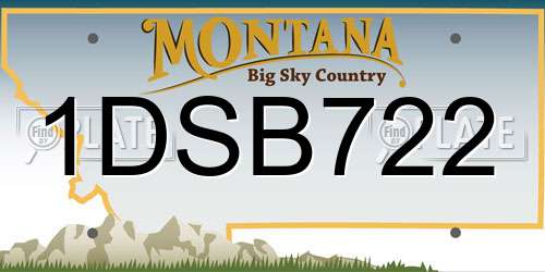 1DSB722 Montana License Plate