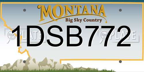 1DSB772 Montana License Plate