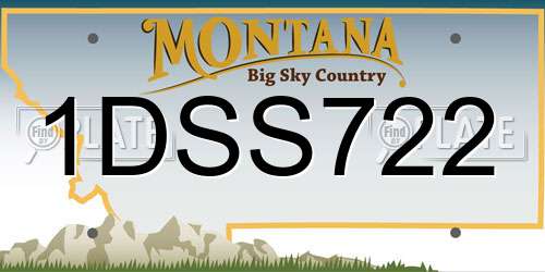 1DSS722 Montana License Plate