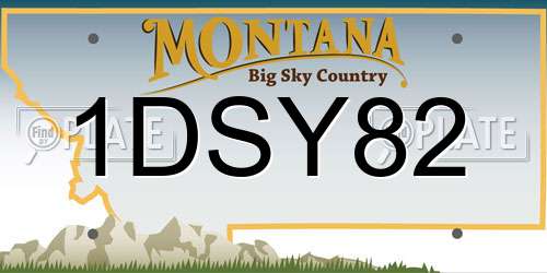 1DSY82 Montana License Plate